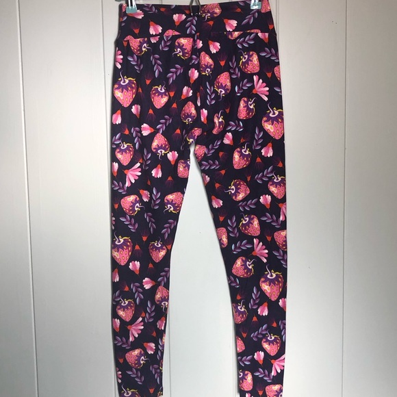 Lularoe OS Legging Strawberry Print - Unicorn - Picture 4 of 5